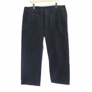 インディゴ染め ボタンフライ ストレートパンツ W36 紺