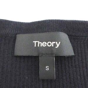 Theory 20AW WASHABLE WOOL RIB CREW カーディガン ワンピース ウール リブニット ロング S 黒 ブラック