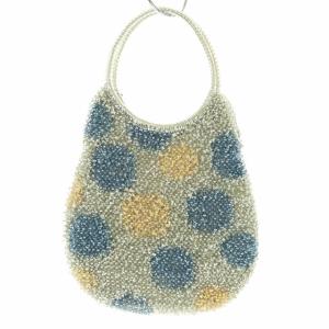 ANTEPRIMA ワイヤーバッグ ハンドバッグ ドット柄 シルバー イエロー ブルー