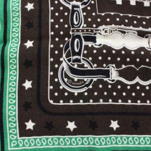 HERMES メゾン・デ・カレ コーチング カレ55  カシミヤ グリーン 茶