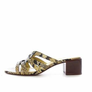 TORY BURCH バスケットウィーブブロックヒールサンダル US7.5 ベージュ