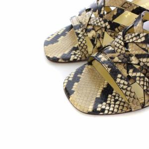 TORY BURCH バスケットウィーブブロックヒールサンダル US7.5 ベージュ