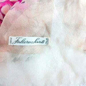 Faliero Sarti ストール シルク100％ 花柄 ショール マフラー シフォン シアー ベージュ