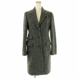 チェスターコート ツイード ロング ウール 2 M グレー マルチカラー