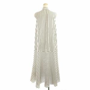 TOMORROWLAND 20SS コットンショコラストライプノースリーブワンピース 36 M ブラウン