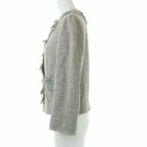 DOLCE&GABBANA ツイードノーカラージャケット 36 グレー