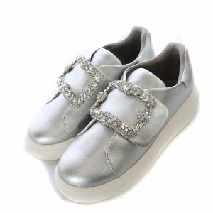 ビジュースニーカー シューズ 厚底 36 23.0cm シルバー