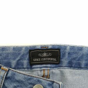 GRACE CONTINENTAL 21SS ブーツカットデニムパンツ ジーンズ クロップド スリット 34 XS インディゴブルー