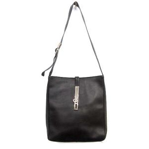 ショルダーバッグ ガンチーニ レザー ブラック