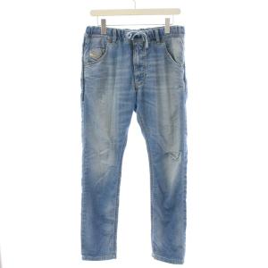 KROOLEY デニムパンツ ダメージ加工 ジョグジーンズ スウェット イージー 30 ライトブルー