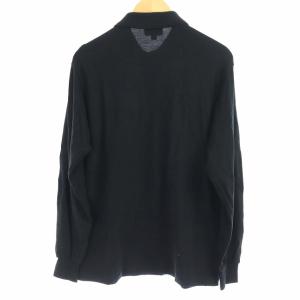 LACOSTE 長袖 ポロシャツ ロゴワッペン 日本製  L 黒 ブラック