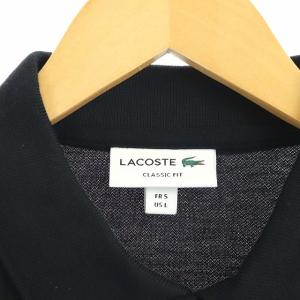LACOSTE 長袖 ポロシャツ ロゴワッペン 日本製  L 黒 ブラック