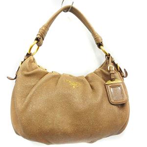 PRADA ハンドバッグ ワンハンドル レザー ベージュ