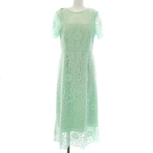 20SS フラワーレースドレスワンピース 36 ミントグリーン