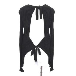 Helmut Lang 17SS TECHNICA TIE SWTR リブニット 変形 オープンバック 長袖 S ブラック