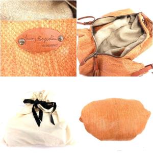 HENRY BEGUELIN トートバッグ ショルダーバッグ レザー オミノ パイソン型押し スネーク柄 タッセル 茶 ブラウン