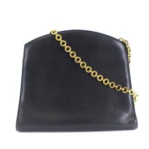 ショルダーバッグ レザー チェーン 黒 ブラック