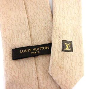 LOUIS VUITTON ロゴシルクネクタイ ベージュ