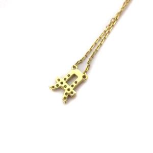 AHKAH ヴィヴィアンクチュール イニシャル ネックレス ダイヤモンド 0.07ct K18YG