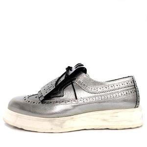PIERRE HARDY ドレスシューズ ウィングチップ タッセル メタリック レザー 36.5 23.5cm シルバー