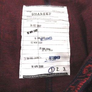 SHAREEF ロンT 2WAY Tシャツ ロゴ 長袖 半袖 1 M ネイビー 紺