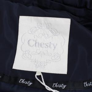 Chesty 19AW ダウンコート フラワーモチーフ ベロア切替 レース