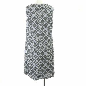 Diagram GRACE CONTINENTAL 18SS ノースリーブワンピース ひざ丈 モチーフ刺繍 レース  36 グレー