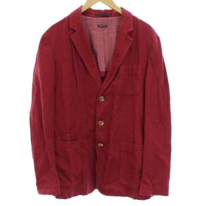 テーラードジャケット 総裏地 シングル 3B コットン イタリア製 54 L 赤 レッド
