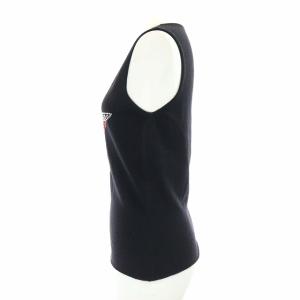 lucien pellat finet ラインストーンノースリーブニットカットソー S ブラック