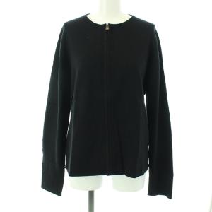 ニット ジップアップ カーディガン 黒