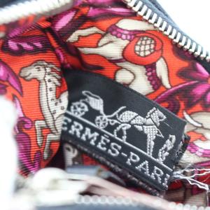 HERMES ポーチ シルクイン ウール 黒 タグ付き