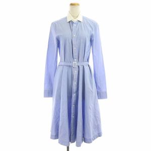 ロング丈シャツワンピース ライトブルー
