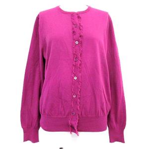 18Gコットンニットカーディガン パープル