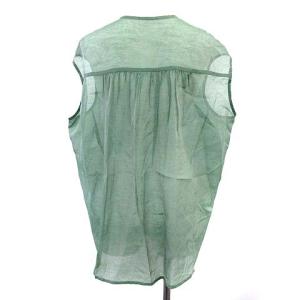 Drawer シースルーシアーノースリーブブラウス 36 カーキ