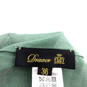 Drawer シースルーシアーノースリーブブラウス 36 カーキ