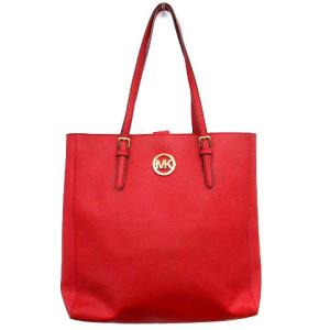 トートバッグ サフィアーノレザー ロゴ レッド