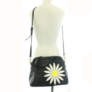 kate spade new york 19AW フラワーレザーハンドバッグ ブラック