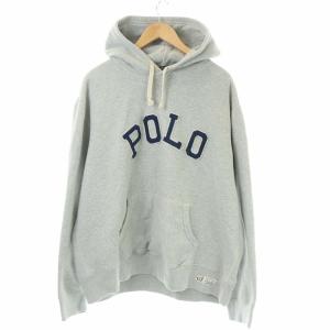 プルオーバー スウェットパーカー POLO ロゴ XXL グレー