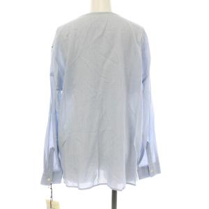 GRACE CONTINENTAL ブラウス シャツ 長袖 ストライプ 刺繍 36 S ライトブルー 黄色 イエロー タグ付き