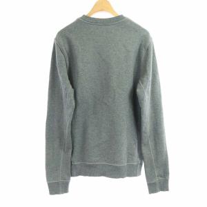 LACOSTE プリント クルーネック スウェット トレーナー 長袖 ロゴ XS グレー