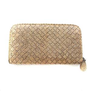 イントレチャート ロングウォレット レザー ラウンドジップ ベージュ