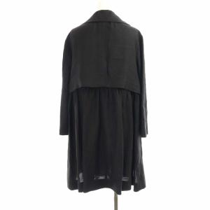 FENDI ロングコート フェイクレイヤード リネン 42 ブラック