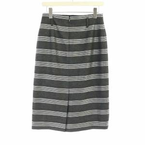 LANVIN COLLECTION ボーダータイトスカート 38 グレー