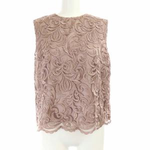 Paul Stuart 17AW セットアップ 上下 レース ノースリーブカットソー タイトスカート 刺繍 6 S ピンク