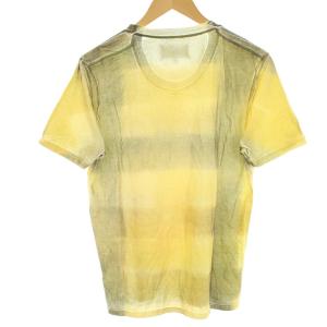 Martin Margiela 10 2012AW 全面プリントチェックTシャツ 44 イエロー
