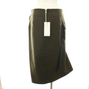 sacai 20AW メルトンスカート ベルト スリット ウール 2 カーキ 
