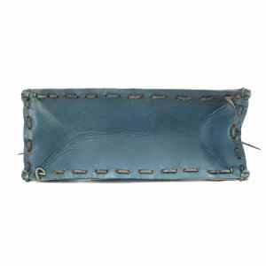 CARVING TRIBES ハンドバッグ トートバッグ 総柄 レザー グレー ブルー 青