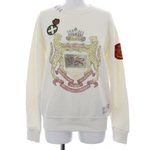 スウェット トレーナー ワッペン プリント 裏起毛 XXS ホワイト
