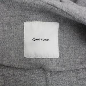 Spick&Span 19AW ビーバーフォールドラペルコート ロング ノーカラー ウール 36 S グレー