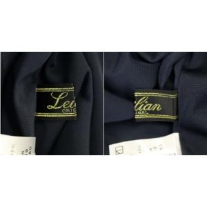 Leilian カシュクールワンピース ロング丈 七分袖 13 XL 紺 ネイビー